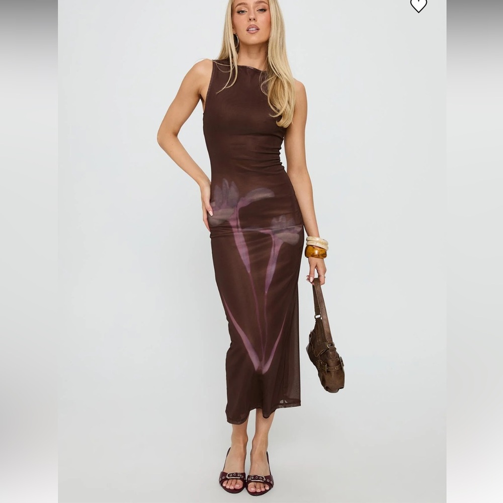 Princess Polly - Fayola Maxi Dress Floral Brown